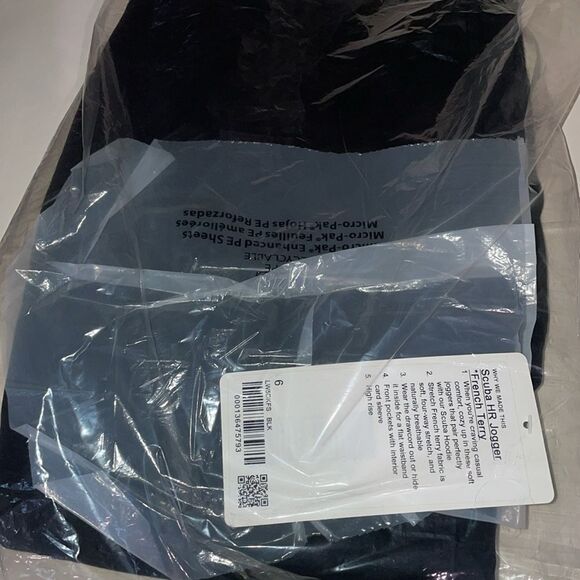 LULULEMON Scuba High-Rise French Terry Jogger Lounge Size 6 BLACK HIGH RISE NWT - Picture 3 of 4